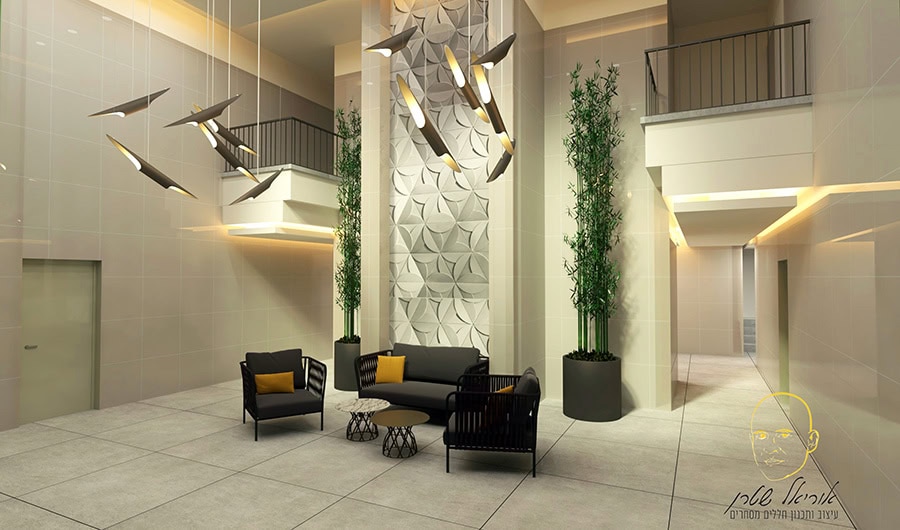 תכנון ועיצוב לובי בבניין